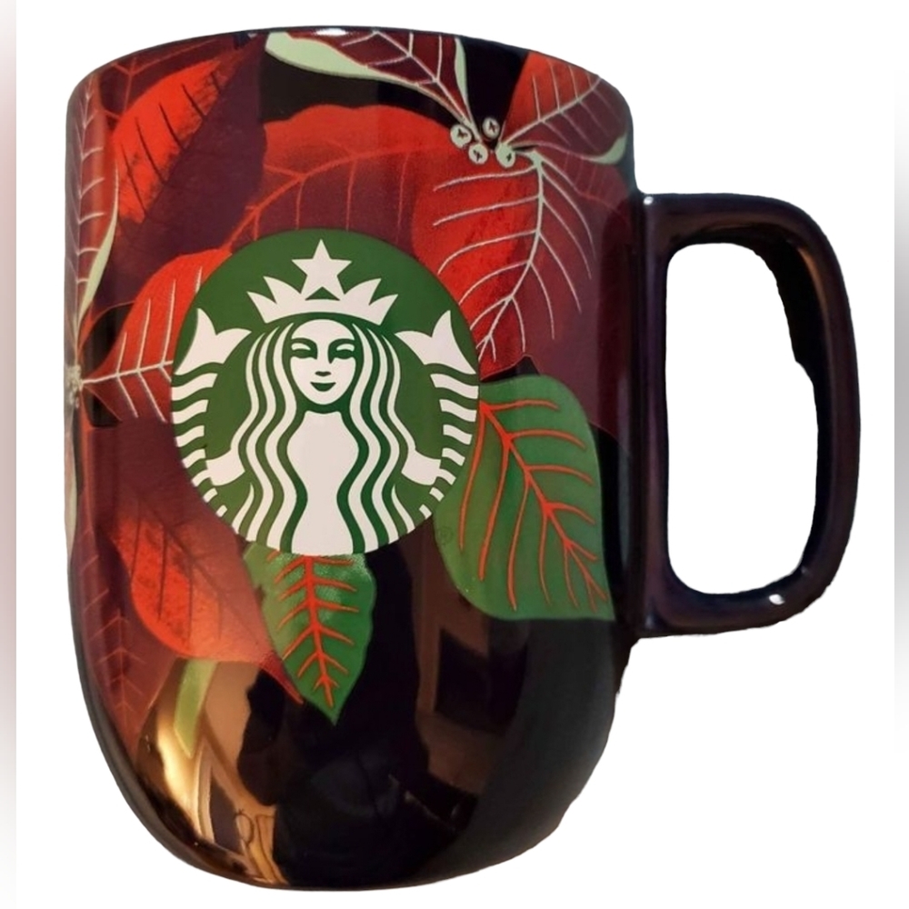Starbucks Limited Edition 2020 Deep Navy‎ Poinsettia Christmas Holiday Mug 12oz